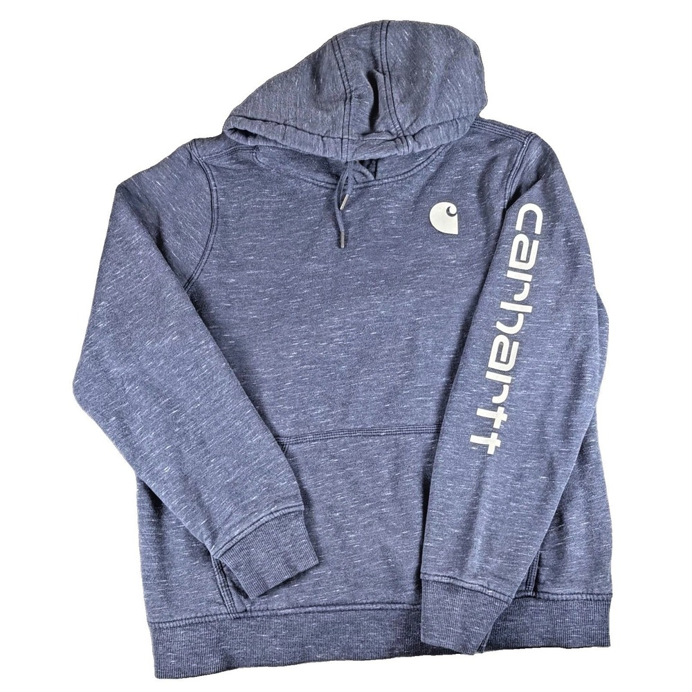 Carhartt Women's XL 16/18 Clarksburg Hoodie 102791-463 Navy Space Dye Graphic